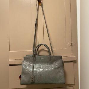 Yves Saint Laurent (YSL) Cabas Rive Gauche tote bag, gray